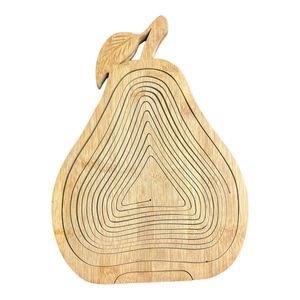 Authentic John Keim Pear Tree Basket Collapsible Accordian Wooden